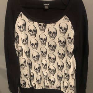 TORRID Skull black and white long sleeve
